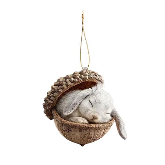 Pine Cone Animal Charm Easy to Hang Acrylic Christmas Hanging Decoration with Festive Theme Bright Color Animal Ornament