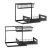 Aoresac Under Sink Organizer and Storage 2 Pack Pull Out Cabinet Organizer Slide Out Sink Shelf Cabinet Storage Shelves