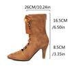 Women's High-heeled Short Boots, Sexy European and American Style, Pointed Thin Heel Large Size Single Boots