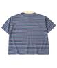 GOLDEN SUNSHINE Stripe Collar Half T-Shirts_Blue