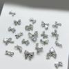 Ribbon Bowknot Nail Art Charms 3D Bow Nail Rhinestones Charm Silver Bowknot Nail Charms Nail Art Decor for Acrylic Nails