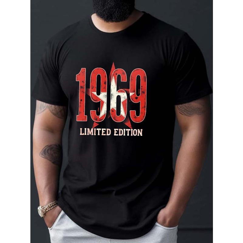 1969 LIMITED EDITION Men's Casual Grew Neck Short Sleeve T-Shirt for Summer