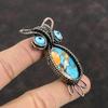 Spiny Oyster Copper Turquoise Pendant Copper Wire Wrapped Gemstone Pendant Blue Color Evil Eye Pendant Owl Pendant Handmade Copper Jewelry