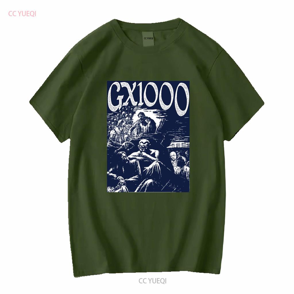 GX1000 Mens Size L T Shirt Sunset Black Design Vintage Washed Casual Top For Everyday Wear Graphic Fashion Versatile Homme