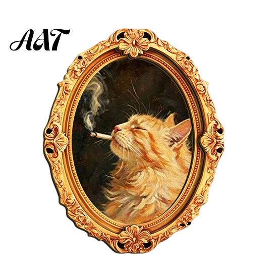 Magnetic Memo Holders 1/6Pcs Halloween Oval Frame Fridge Magnet, Wooden Vintage Holiday Kitchen Magnet Refrigerator Decoration Accessories,
