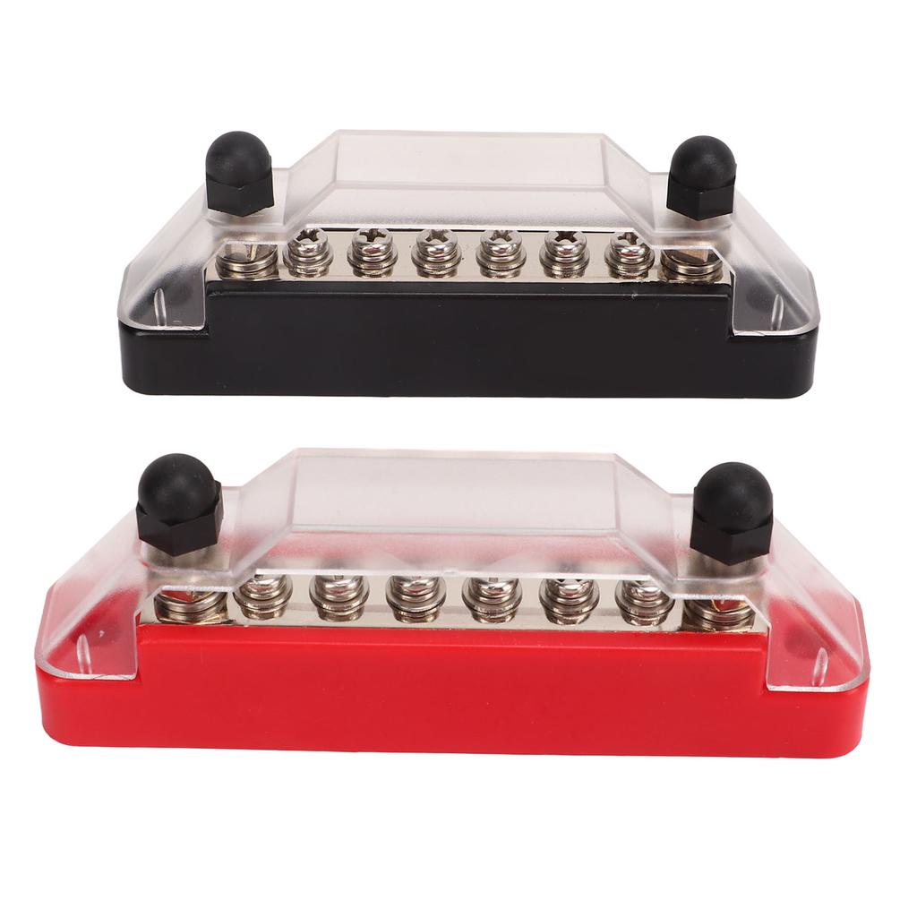 2 Pcs 6 Post Power Distribution Block 12‑48V 150 Amp 2 M6 Terminal Post 6 M4 Wiring Screw Circuit Fuse Block Holder