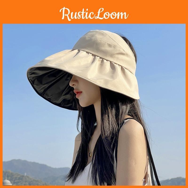 Foldable Adjustable Uv Protection Sun Hat For Women Breathable Wide Brim Summer Cap