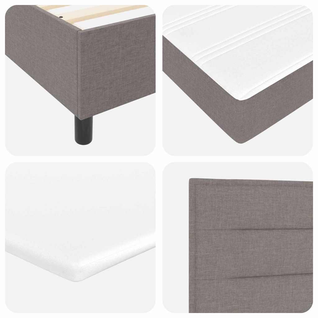 Boxspring Bed with LED Light Strips Taupe 80 x 200 cm Fabric