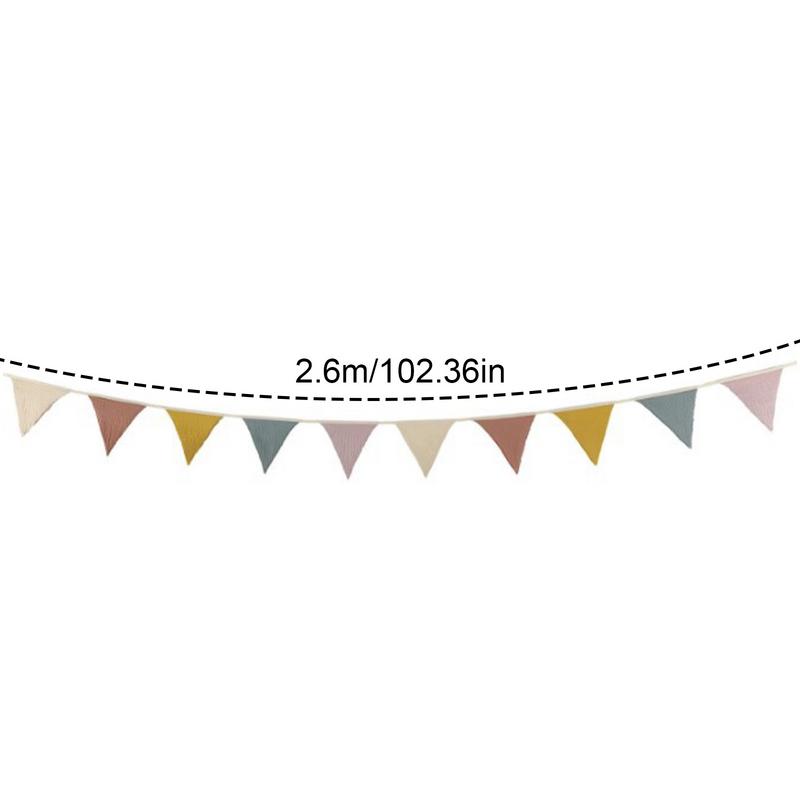 Guirlandes de fanions en tissu de coton, fanions triangulaires, lavables, pour chambre d'enfant, décoration de maison, jardin, rue