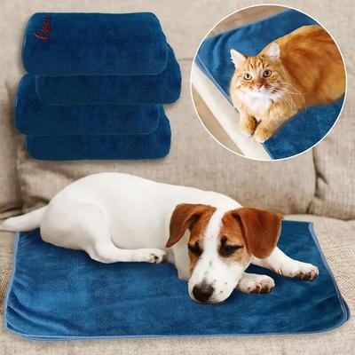 1/2 pièces Serviettes pour chien et chat à séchage rapide Serviettes en fibres douces Serviette de bain Peignoir pour animal de compagnie Serviette de nettoyage pratique Fournitures pour animaux de compagnie