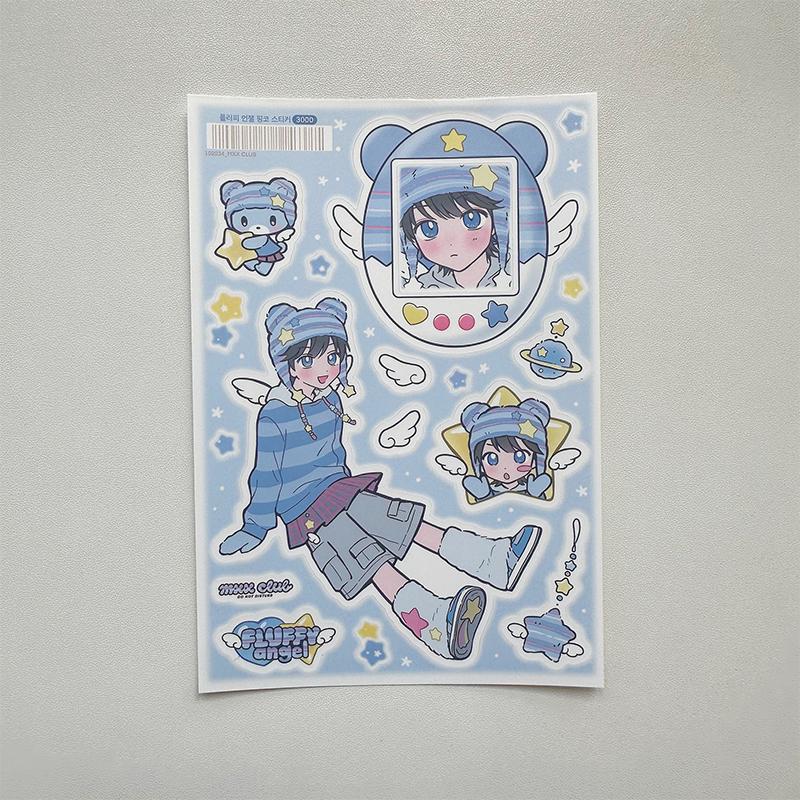 1/9pcs Korean Sweet Cool Girl Stickers Cute Cartoon Anime Girl Stickers Journal Diary Notebook Scrapbook Diy Decorative Stickers