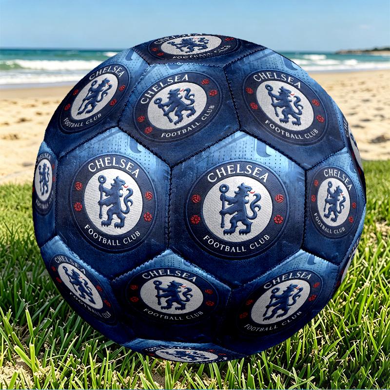 Chelsea F.C. Aufdruck Größe 5 Fußball, PU Abriebfester Fußball für Spieltraining und tägliches Üben, Geburtstagsgeschenk für Fußballfans