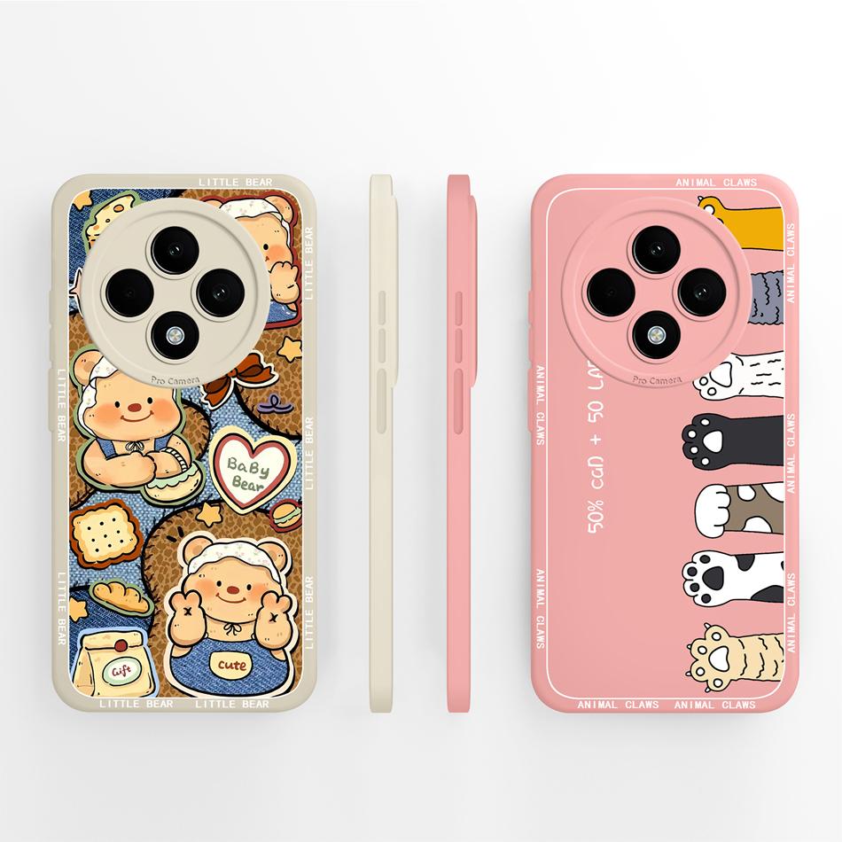 For Oppo Reno 12F Case Cute Anime High Quality Funda Soft Liquid Silicone Bumper For Oppo Reno 12 F 4G 5G Anti Drop Back Covers