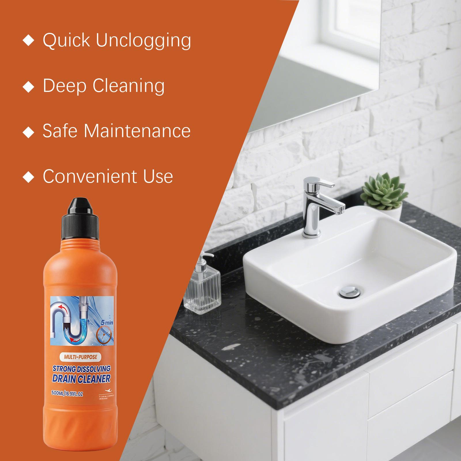 Cleaner Kitchen Sink Odor Removal Grease Dissolver 500ml One Size