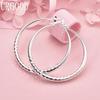 925 Sterling Silver 50mm Large Hoop Pierced Earrings Wedding Jewelry