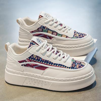 Herren Atmungsaktive Canvas Plateau-Sneaker Weiß Minimalistischer Stil Lässige flache Schuhe für Herbst Täglichen Komfort Tênis Masculino