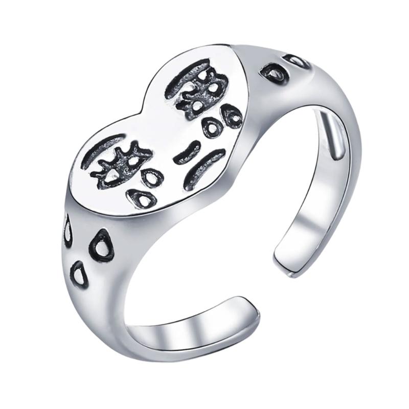 

Contemporary Heartbroken Face Rings Skin Safe Alloy Materials Fashionable Statement Pieces for Trendy Women Outfits 1