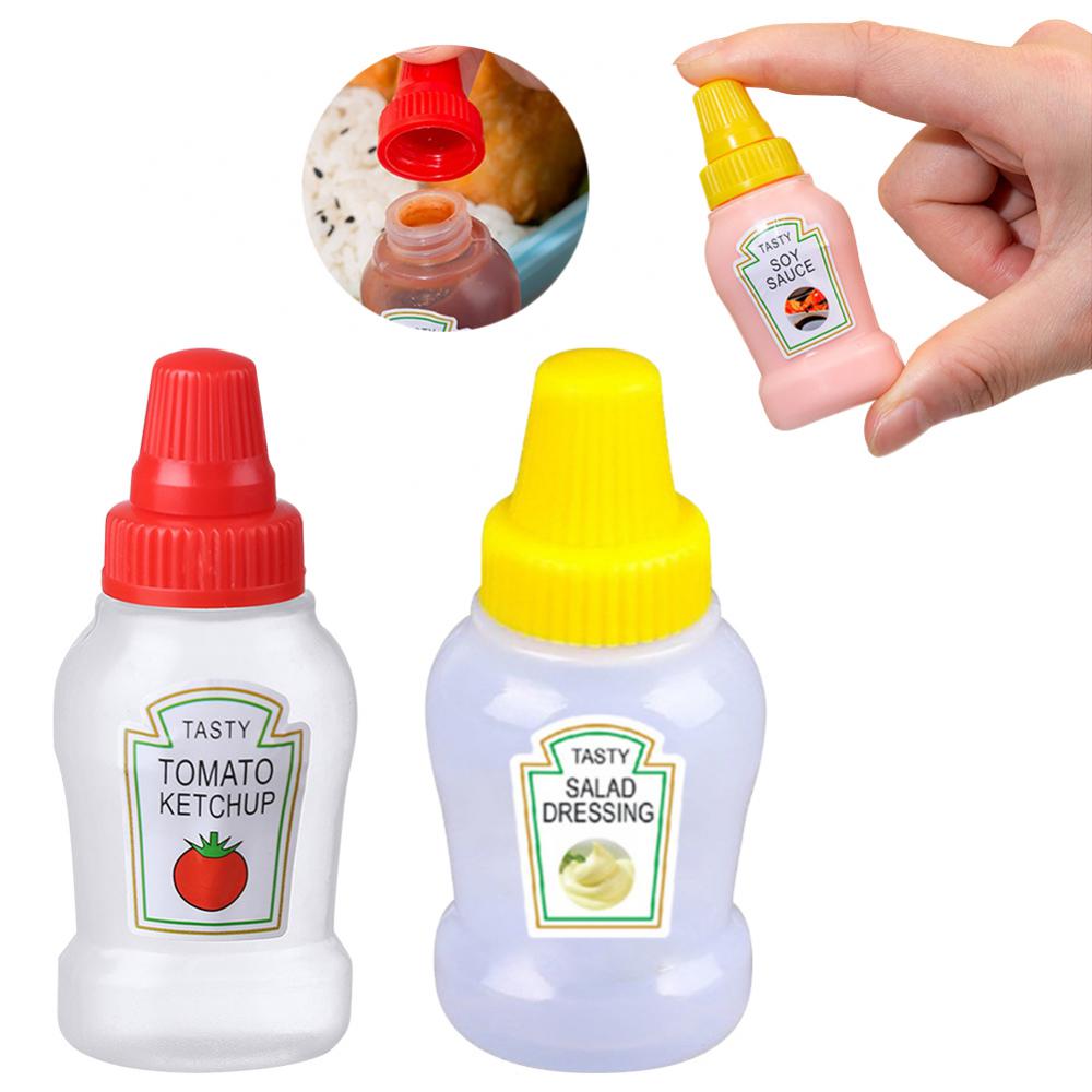 1/2/3PCS Bouteille Squeeze pour Condiments Couverte Portable Plastique Polychrome Boîte Squeeze pour Condiments Récipient à Salade Pratique