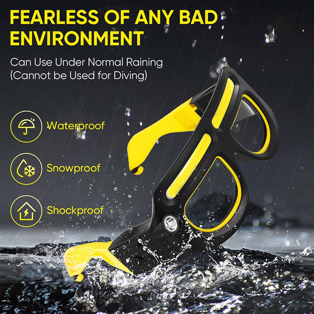 Okulary rowerowe outdoorowe o wysokiej intensywności | 5 trybów, i ładowalne - Czujniki ruchu i - Odpowiednie do pieszych wędrówek, jazdy na rowerze, biegania, aktywności nocnych