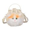 Borsa Piccola a Tracolla Peluche Gatto con Chiusura a Zip per Uso Quotidiano Casual