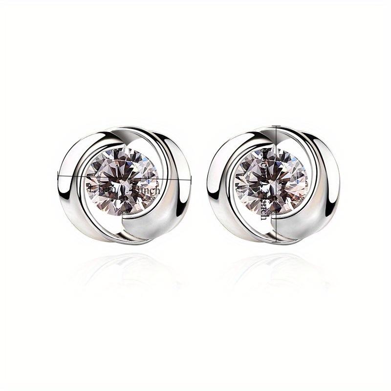 1Pc Rotating Love Earrings Corrugated Windmill Synthetic Zircon Earrings Fashion Earrings