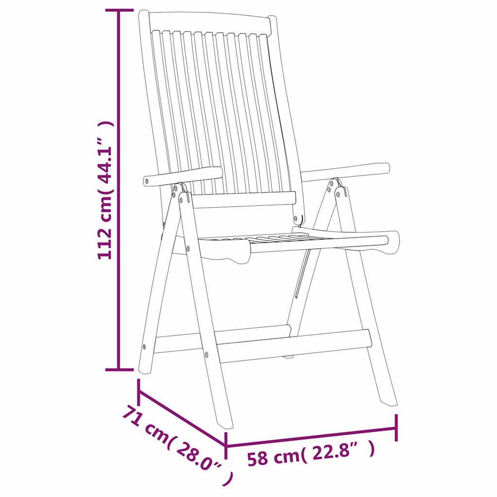 vidaXL Klappstühle, 4 Stück, Massivholz Eukalyptus