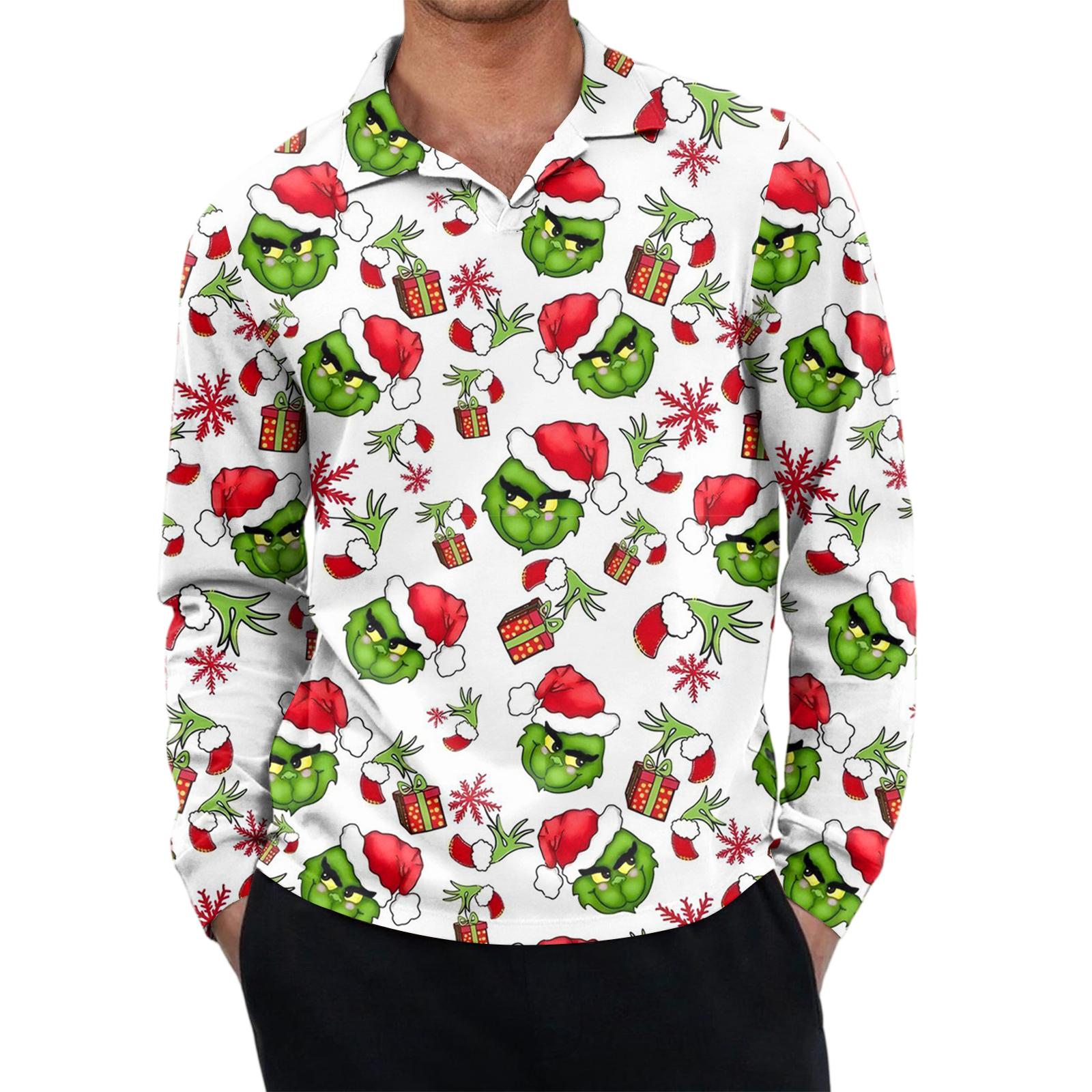 

Men s Casual Retro Small V-neck Long-sleeved Top XL