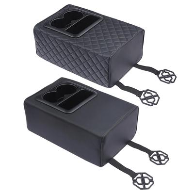 Almohadilla elevadora para caja de reposabrazos Universal Consola de caja de reposabrazos para asiento trasero con portavasos Consola central para asiento trasero con doble bolsillo