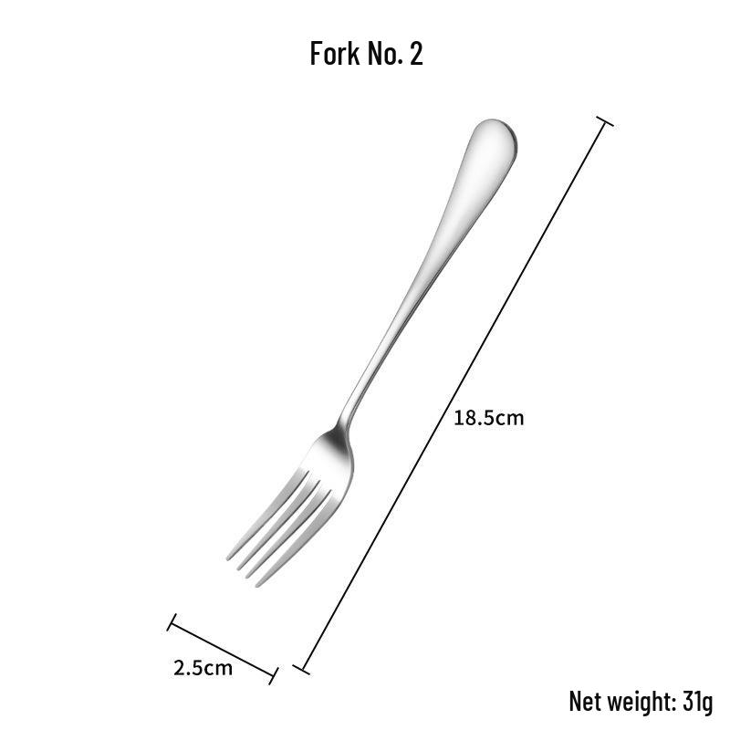 1010 Stainless Steel Cutlery Set: Long-Handle Fork, Soup & Dessert Spoon