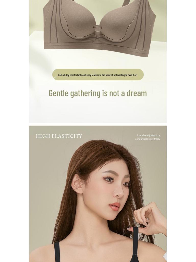 Europäischer & Amerikanischer Nahtloser Hebe-BH: Bügellos, Seitenhalt, Anti-Durchhängen, Verstellbar, für Frauen mit kleiner Brust zur Formgebung.