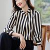 Women Blouses Shirts 2025 Spring Long Sleeve Women Blouse Shirt Stand Collar Striped Blouse Shirt Women Tops J907