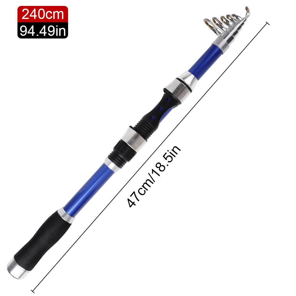 

Телескопическое удилище для рок-фишинга 1,8 м/2,1 м/2,4 м, спиннинговое, для нахлыста, для ловли карпа, фидерное, из углеволокна, мини, для путешествий, ультралегкое, удилище для нахлыстовой рыбалки, Pesca 2.4M синий