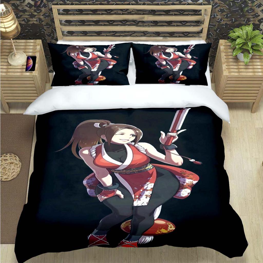 Heißes Spiel The King of Fighters Druck Bettwäsche Set Bettbezug Decke Bett Jugend Kinder Mädchen Jungen Geschenk