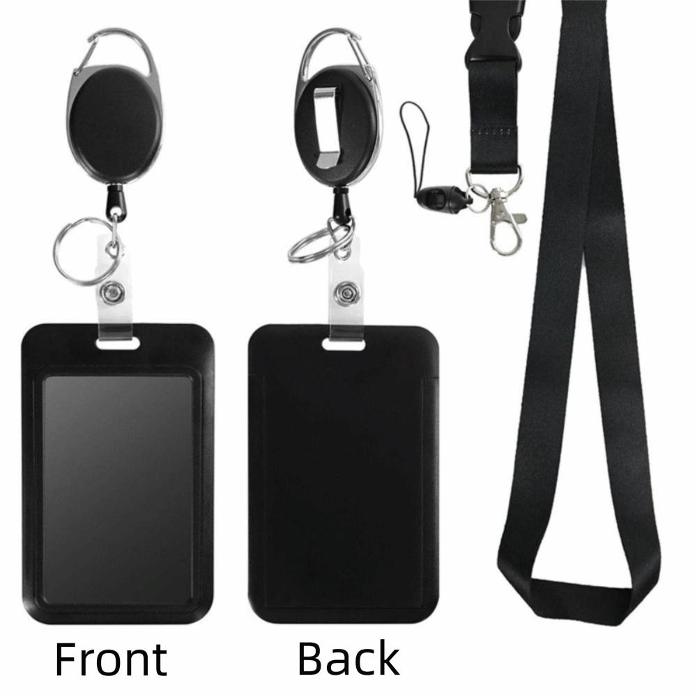Neck Hanging Retractable ID Badge Holder with Breakaway Lanyard Access Control Set  Office Use