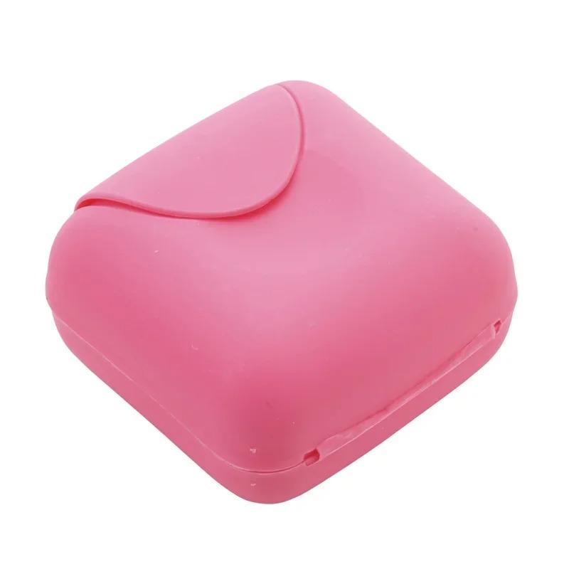 S/L Sizes Portable Travel Soap Box Bathroom Home Plastic Soap Holder Soap-Boxes with Cover Candy Color BXFZH02