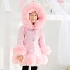 Fashion Baby Winter Warm Fur Coats for Girls Long Sleeve Hooded Thick Girls Jacket for Christmas Party Kids Fur Outwear Clothing