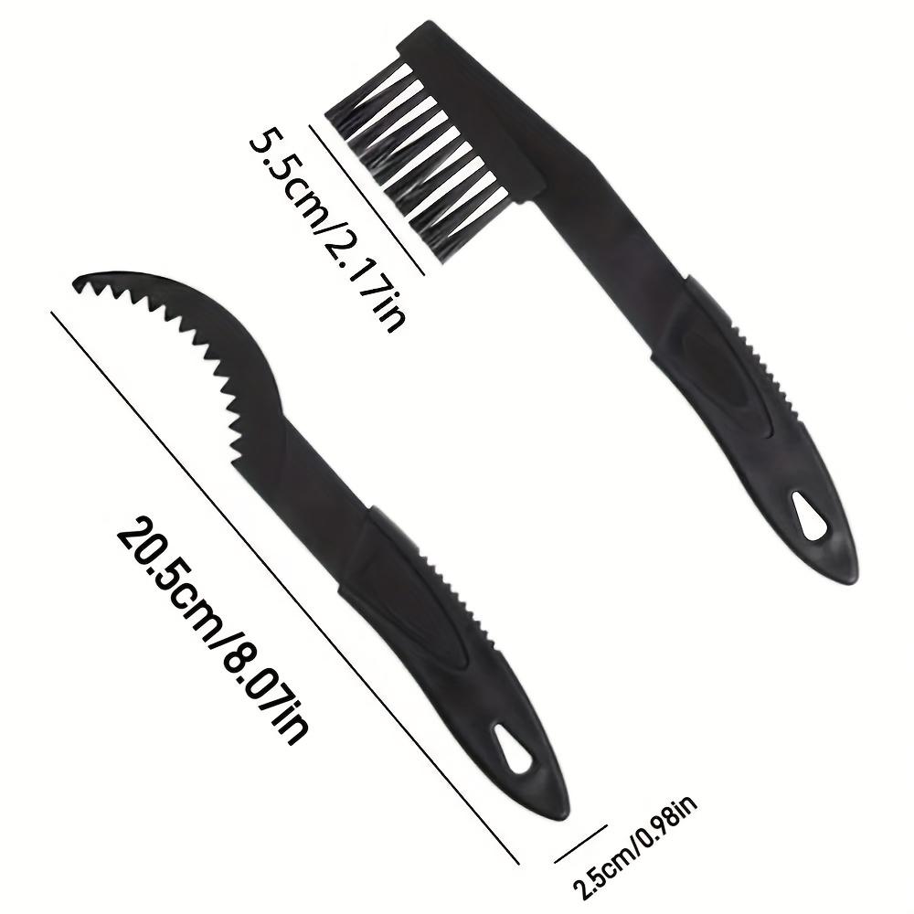 

2 шт. набор щеток для чистки цепи велосипеда из АБС-пластика - инструмент для обслуживания шатунов и звезд горного велосипеда 2pcs чёрный