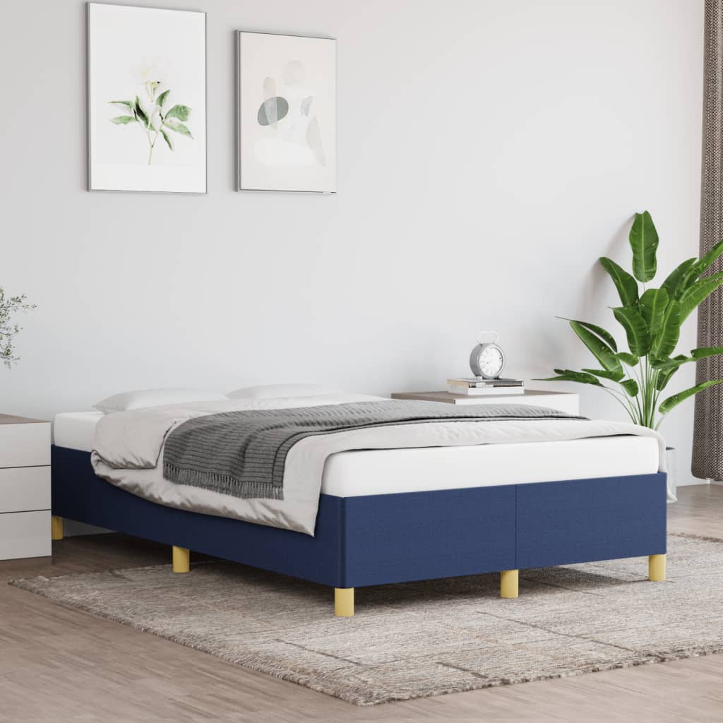 Bed Frame without Mattress Blue 120 x 200 cm Fabric