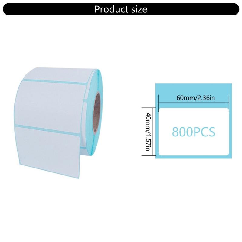 800Pcs Adhesive Thermal Label Oil and Water Resistant Food Label Blank Address Label For Barcode Shipping Packaging