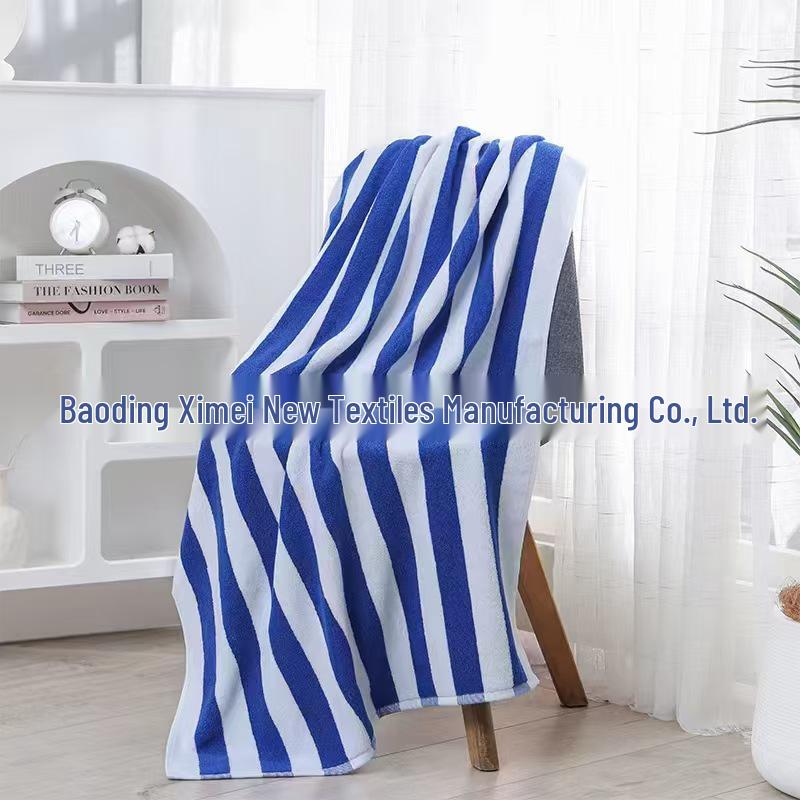 21-strand A-grade Soft White Cotton Striped Bath Towel - 6-layer Baby & Foot Bath Towel