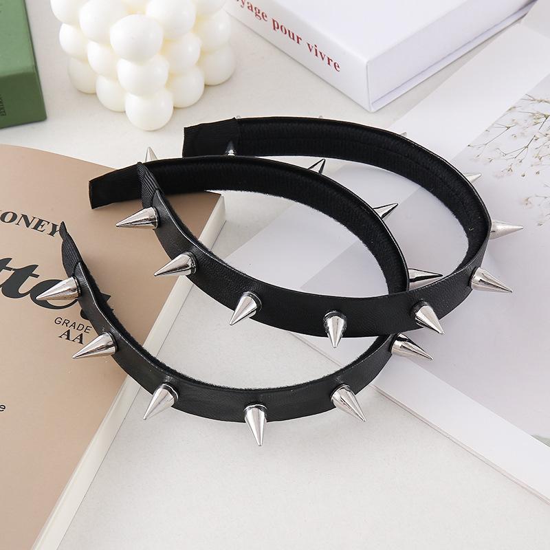 Hip Hop Rivet Alloy Kids Headband Black Gothic Spike Fashion Personalized Trendy Bachelorette Party