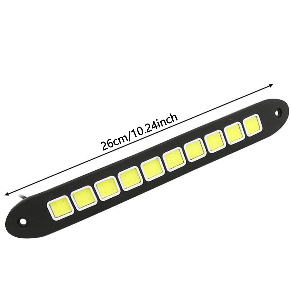 Car Exterior Accessories 2Pcs Car LED Daytime Running Light DRL COB White Waterproof Flexible Silicone Highlight Auto COB Lamp