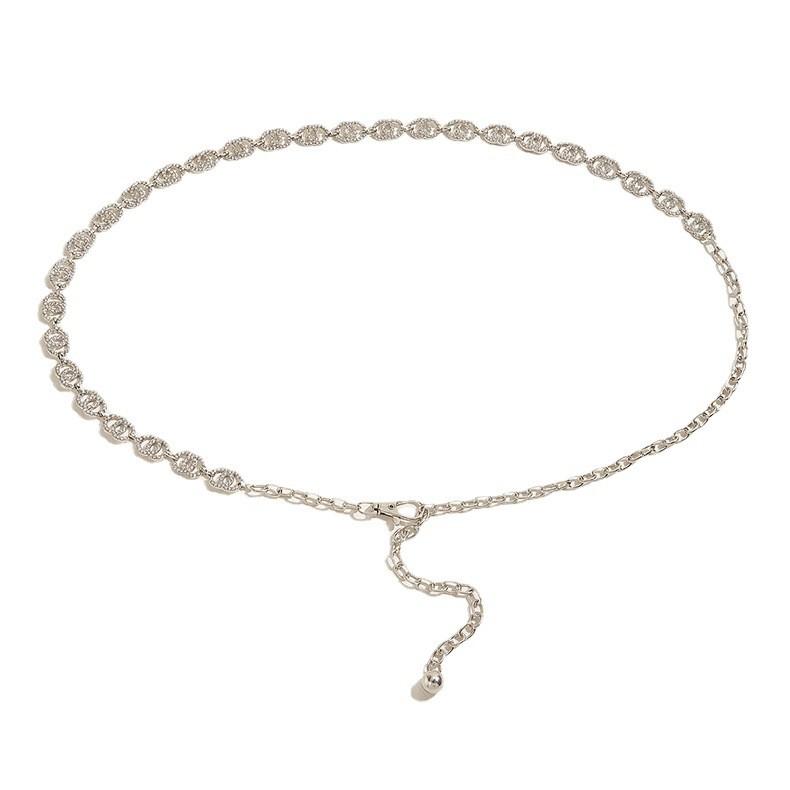 Rhinestone Double Fine Circle Shape Waist Chain Dress Waist Decoration Cinching