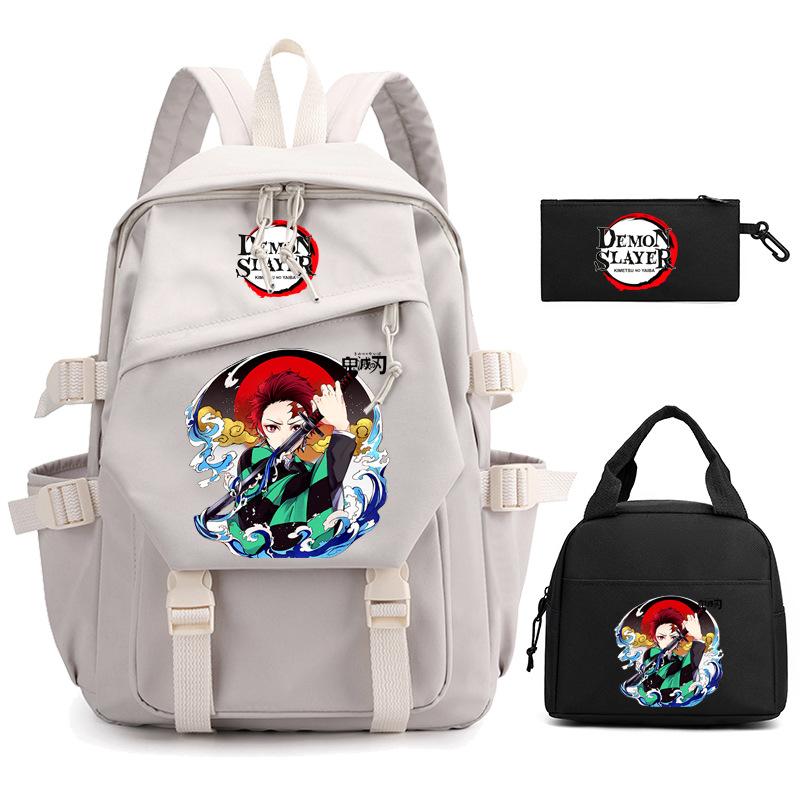 Ghost Extermination Surrounding Animation Schoolbag Trend Primary And Secondary School Students Leisure Backpack College Meal Bag Pencil Bag Set