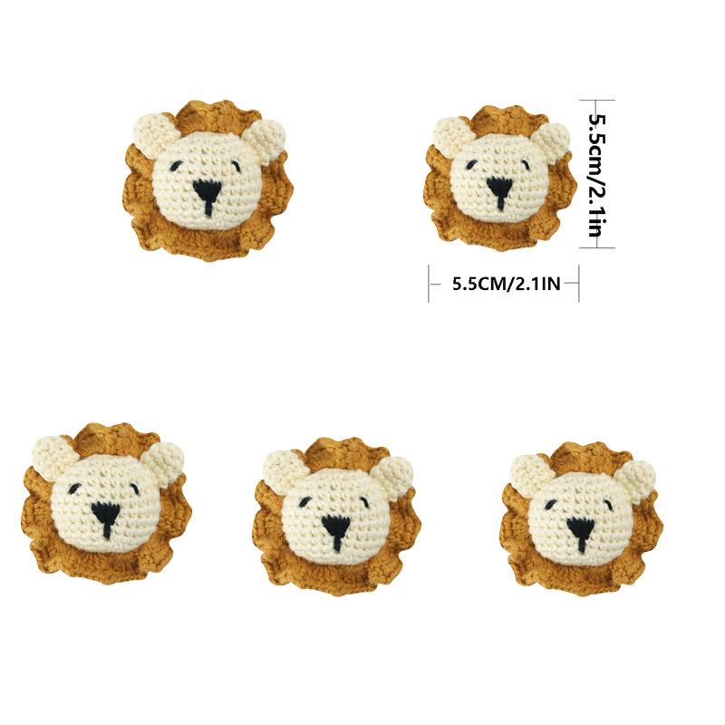 5pc Crochet Beads Animal Rabbit  Chewable Beads DIY Wooden Teething Knitting Beads Jewelry Crib Sensory Toy Baby Teether