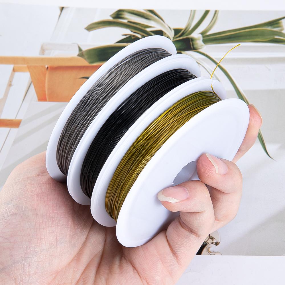 1 Roll 0.3mm 0.38mm 0.45mm 0.5mm 0.6mm Resistant Strong Line Stainless Steel Wire Tiger Tail Beading Wire Jewelry Making Finding