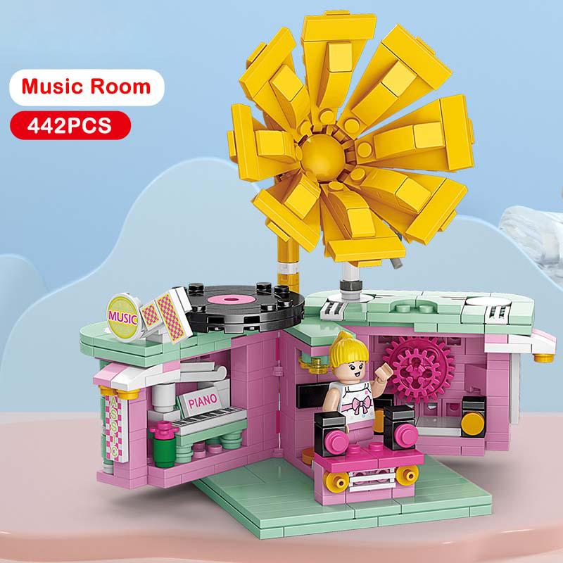 Lele Street View Series Building Blocks Restaurant Model Building Blocks 6 Year Old Children Educational Toys