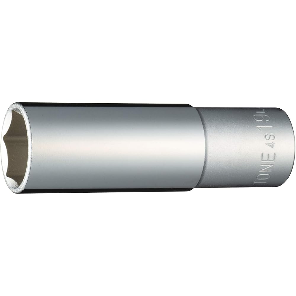 TONE Deep Socket HP4S-19L 12.7mm Drive 19mm Width Chrome Vanadium Tool