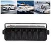 6‑Gang Rocker Switch Box Controller 3P Red Light Universal for 12‑24V Car RVs Marine Boat Yacht