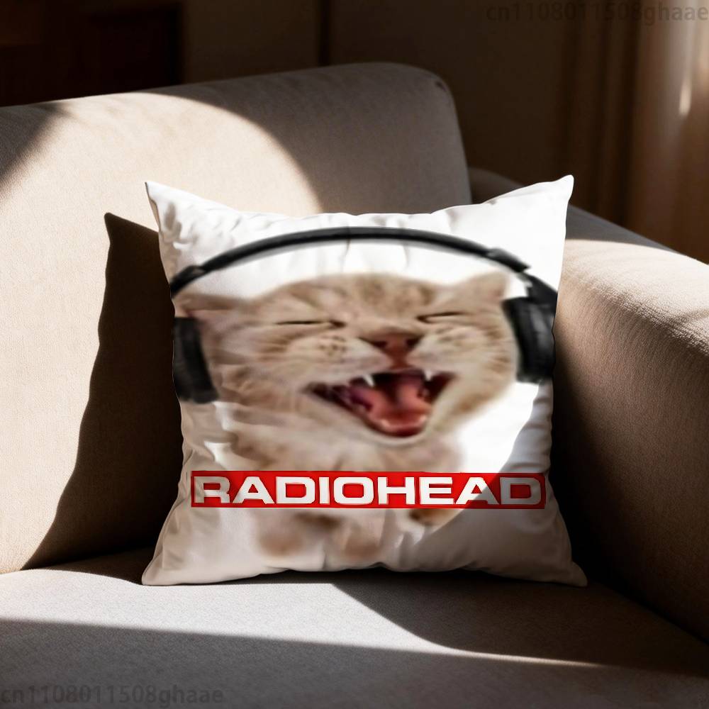 Art Rock Band Radiohead Pillow Case Square DoubleSided Printing Short Plush Sofa Cushion Cover Bedroom Bedside Pillow